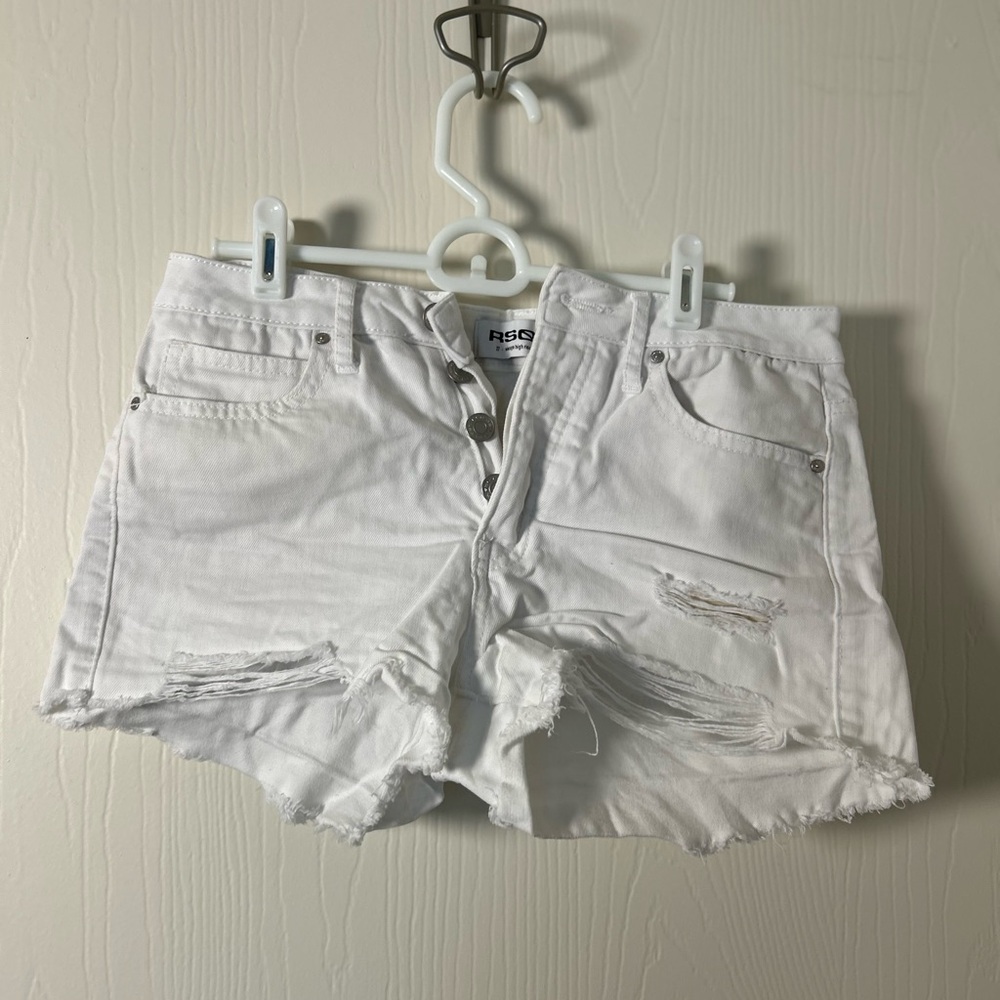 RSQ White Distressed Women's Shorts